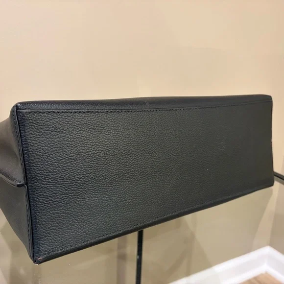 Coach Mollie Black and Red Leather Tote with Gold Accents & Key Chain - Picture 11 of 14